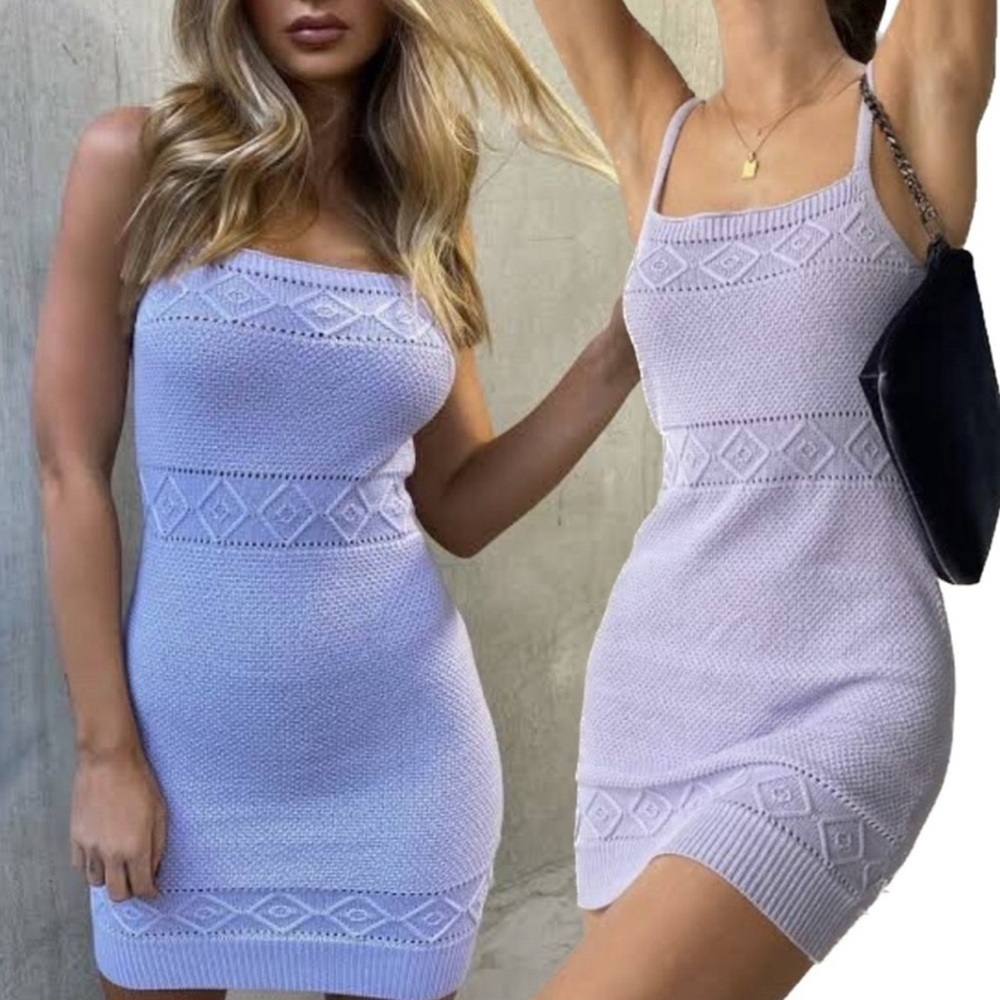 SEVEN WONDERS Rose Knit Dress in Lilac Purple
Size us 8